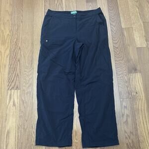 LL BEAN Black Nylon Hiking Outdoor Pants Stretchy 5 Pockets Zippers Women’s‎ 14
